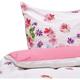 Ensemble Housse de Couette et Taie d Oreiller Fille Motif Floral en Coton Rose 135 x 200 cm Pour