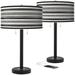 Stripes Noir Arturo Black Bronze USB Table Lamps Set of 2