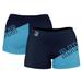 Women's Navy Rhode Island Rams Color Block Shorts