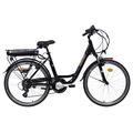 Discovery Damen E8000-26 Citybike mit 26 Zoll Rädern und Federgabel, Shimano 7 Gänge, Schwarz