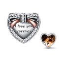 LONAGO Personalized Photo Charm for Women 925 Sterling Silver I Love You Forever Picture Bead Charm