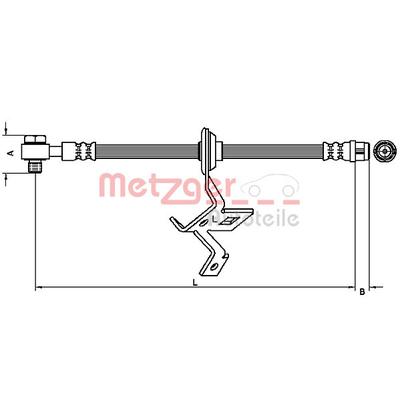 METZGER Bremsschlauch vorne links für MERCEDES-BENZ A1634202448 1634202448 4116209