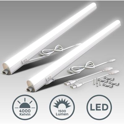 B.k.licht - 2x led Unterbauleuchte Lampe 15W 87cm Lichtleiste Beleuchtung Küche Schrank weiß