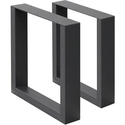 2x Tischbeine 30x43 cm, Anthrazit, pulverbeschichteter Stahl, Industriedesign, Vierkantprofilen, Image