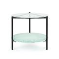 m.a.d. Furniture Design Terrazzo Side Table Glass, Steel in Green/Black | 18 H x 20 W x 20 D in | Wayfair G56ST-BLK-GRN-B