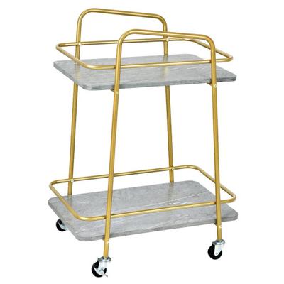 Costway 2-tier Kitchen Rolling Cart with Steel Fra...