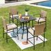 32 Inches Outdoor Steel Square Bar Table with Powder-Coated Tabletop - 32" x 32" x 37" (L x W x H)