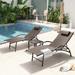 Pellebant 3PCS Aluminum Adjustable Patio Chaise Lounge with Side Table - N/A