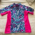 Lilly Pulitzer Swim | Lilly Pulitzer X Target Swim Shirt/Rash Guard Size 6/6x | Color: Blue/Pink | Size: 6xg