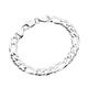 Smart Jewel - Armband Figarokette 3/1 diamantiert, massiv, Silber 925 Armbänder & Armreife Silber Damen