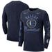 Men's Nike Navy Dallas Mavericks Courtside Retro Elevated Long Sleeve T-Shirt