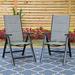 Lark Manor™ Alyah 2 - Person Square Outdoor Dining Set w/ Reclining Armchair Metal in Black | 22 W x 22 D in | Wayfair