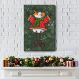 The Holiday Aisle® Santa Cheer Premium Gallery Wrapped Canvas - Ready To Hang Canvas, Solid Wood in Black/Blue/Green | 12 H x 8 W x 1 D in | Wayfair