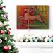 The Holiday Aisle® Deer- Premium Gallery Wrapped Canvas - Ready To Hang Canvas, Solid Wood in Black/Blue/Green | 20 H x 16 W x 1 D in | Wayfair