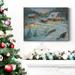 The Holiday Aisle® Little Meadows Xmas- Premium Gallery Wrapped Canvas - Ready To Hang Canvas, in Black/Blue/Green | 12 H x 8 W x 1 D in | Wayfair