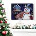 The Holiday Aisle® Snow Friends- Premium Gallery Wrapped Canvas - Ready To Hang Canvas, in Black/Blue/Green | 20 H x 16 W x 1 D in | Wayfair