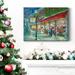 The Holiday Aisle® Candy Cane Lane- Premium Gallery Wrapped Canvas - Ready To Hang Canvas, in Black/Blue/Green | 20 H x 16 W x 1 D in | Wayfair