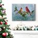 The Holiday Aisle® Winter Cardinal Duet II- Premium Gallery Wrapped Canvas - Ready To Hang Metal in Black/Blue/Green | 40 H x 30 W x 1 D in | Wayfair