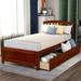 Red Barrel Studio® Twin Platform Storage Bed w/ Two Drawers & Headboard Wood in Brown | 37.4 H x 41.8 W x 79.5 D in | Wayfair