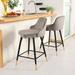 Everly Quinn Sybrina Modern Bar Stools Set Of 2, Counter Height Bar Chairs w/ Backrest & Footrest, Comfortable Bar Stools For Pub, Coffee | Wayfair