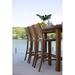 Summer Classics Croquet 24.5" Patio Bar Stool w/ Cushion Wood in Brown/White | 39 H x 17 W x 21 D in | Wayfair 28524+C0366457N