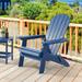 Rosecliff Heights Bergenfield Plastic/Resin Folding Adirondack Chair Plastic/Resin in Blue | 37.6 H x 30.1 W x 31 D in | Wayfair