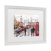 Red Barrel Studio® The Macneil Studio 'London Collage' Matted Framed Art Canvas in Black/Gray/Pink | 13 H x 16 W x 0.75 D in | Wayfair