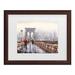 Red Barrel Studio® The Macneil Studio 'Brooklyn Bridge' Matted Framed Art Canvas in Brown/Gray | 13.75 H x 16.75 W x 0.75 D in | Wayfair
