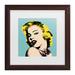 Red Barrel Studio® Mark Ashkenazi 'Andy Warhol' Matted Framed Art Canvas in Black/Blue/Yellow | 18.75 H x 18.75 W x 0.75 D in | Wayfair