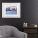 Red Barrel Studio® Richard Wallich 'Boston 3' Matted Framed Art Canvas in Blue/Gray/Indigo | 18 H x 22 W x 0.75 D in | Wayfair