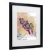 Red Barrel Studio® The Tangled Peacock 'Purple Parrots' Matted Framed Art Canvas in Black/Brown/Gray | 22 H x 18 W x 0.75 D in | Wayfair