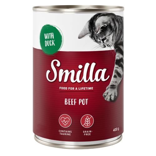 6x400g Tender Beef with Duck Smilla Wet Cat Food