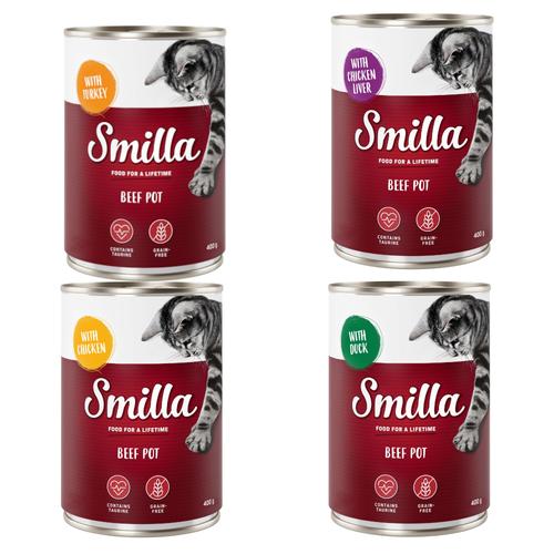 6x400g Tender Beef Mixed Trial Pack Smilla Wet Cat Food
