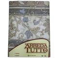 Telo arredo copritutto gran foulard copriletto copridivano tessuto edera grigio tortora 2 piazze