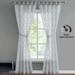 French Connection Frankie Embellished Sheer Tab Top Window Curtain Panel Pair with Tiebacks