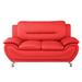 Sanuel 61.3" Faux Leather Pillow Top Arm Loveseat