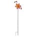 58 Inch Pink Flamingo Flower Kinetic Metal Wind Spinner Garden Stake - 58.25 X 13.5 X 1.5 inches