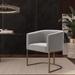 Modrest Yukon Modern Light Grey Fabric & Antique Brass Dining Chair