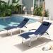 Pellebant 3PCS Aluminum Adjustable Patio Chaise Lounge with Square Table - N/A