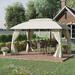 Outsunny 10' x 13' Patio Gazebo Outdoor Canopy Shelter with Sidewalls, Double Vented Roof, Steel Frame