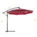 10 FT Solar LED Patio Outdoor Umbrella Hanging Cantilever Umbrella Offset Umbrella with 24 LED Lights