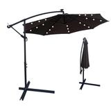 10 ft Outdoor Patio Umbrella Solar Powered LED Lighted Sun Shade Market Waterproof 8 Ribs Umbrella