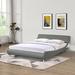 Modern Style Queen Size Faux Leather Upholstered Platform Bed Frame, Curve Design