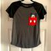 Disney Tops | Disney Mickey Mouse Pocket T-Shirt | Color: Black/Gray | Size: S