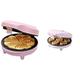 Bestron Waffeleisen für klasssiche Herzwafeln & Waffeleisen für Mini-Cookies im Retro Design, 700 Watt, Farbe: Rosa