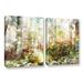 Loon Peak® Magical Forest - 2 Piece Graphic Art on Canvas Metal in Blue/Brown/Green | 32 H x 48 W x 2 D in | Wayfair