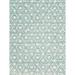 Blue/White 96 x 60 x 0.4 in Area Rug - EXQUISITE RUGS Caprice Geometric Handmade Wool/Cotton Dark Blue/Ivory Area Rug Wool | Wayfair 2708-5'X8'