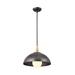 Kichler Fira 14 Inch 1 Light Pendant In Anvil Iron & Beech | 11.25 H x 14 W x 14 D in | Wayfair 52476AVI