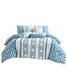 Corrigan Studio® Nadifa Blue Microfiber 7 Piece Comforter Set Polyester/Polyfill/Microfiber in Blue/White | Queen Comforter | Wayfair