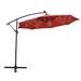 LeisureMod Willry Modern Outdoor 10 Ft Offset Cantilever Hanging Patio Umbrella With Solar Powered LED in Red - Leisuremod WUBL-10R